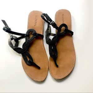 Merona | Shoes | Black Strap Sandals | Poshmark